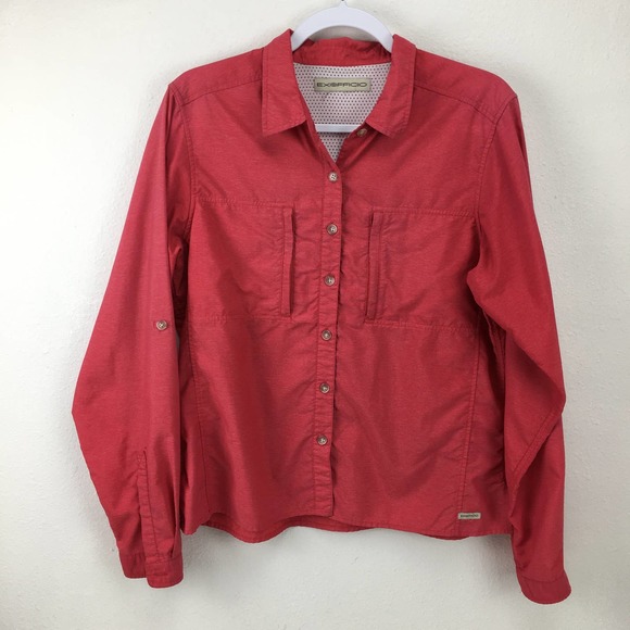Exofficio Dryflylite Long Sleeve Shirt - Womens UPF 40 Vented Hiking - Picture 1 of 15